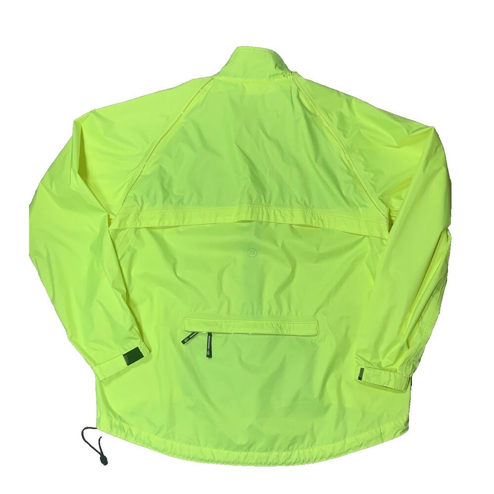 Novara Mens XXL Cycling Jacket Neon Green Reflective Vented Full Zip Shell REI - Picture 3 of 9